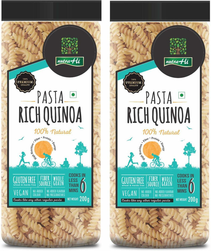 NutraHi Rich Quinoa Gluten free pasta Fusilli Pasta(Pack of 2, 400 g)