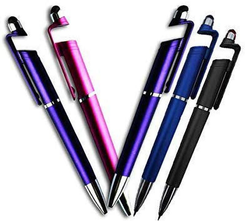 venvik 3 IN 1 Ball Point Nib Sketch Pens(Set of 5, Black, Red, Green, Silver, Blue)