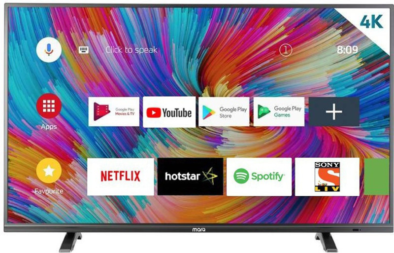 MarQ by Flipkart 124cm (48.5 inch) Ultra HD (4K) LED Smart Android TV with Netflix(49SAUHD) MarQ by Flipkart 124cm (48.5 inch) Ultra HD (4K) LED Smart Android TV with Netflix(49SAUHD)