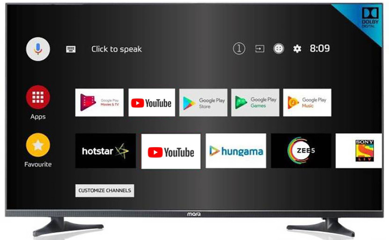 MarQ by Flipkart 108 cm (43) Full HD LED Smart Android TV with Ultra Thin Bezel(43SAFHD) MarQ by Flipkart 108 cm (43) Full HD LED Smart Android TV with Ultra Thin Bezel(43SAFHD)