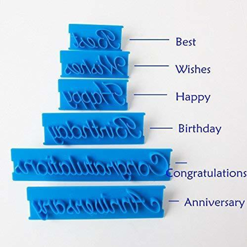 noble foods 6Pcs Cookie Cutters Letters Printing Mold Cake Mold Fondant Mold of Plastic Cookie Mold Perfect for Biscuit Baking Fondant Cookies Cake Decorations Cookie Cutter(Pack of 6)