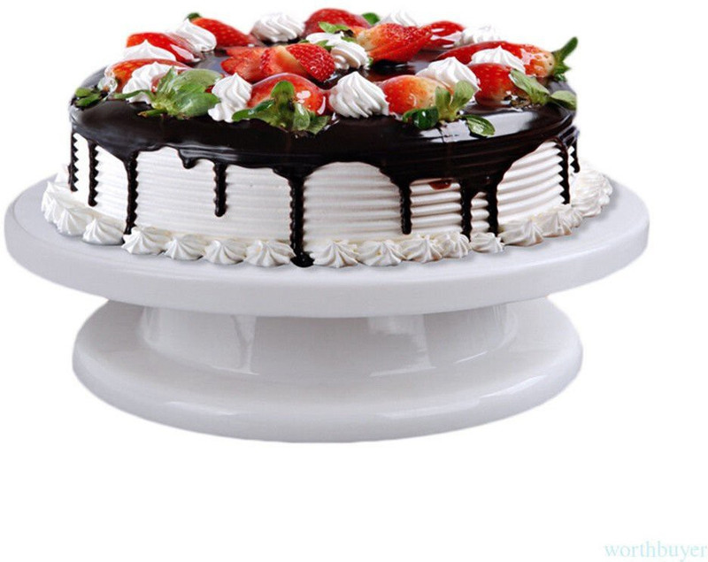PGK TRADERS Original CAKE STAND TABLE,Cake Decorating Revolving Turntable Plastic Cake Server(Multicolor, Pack of 1)
