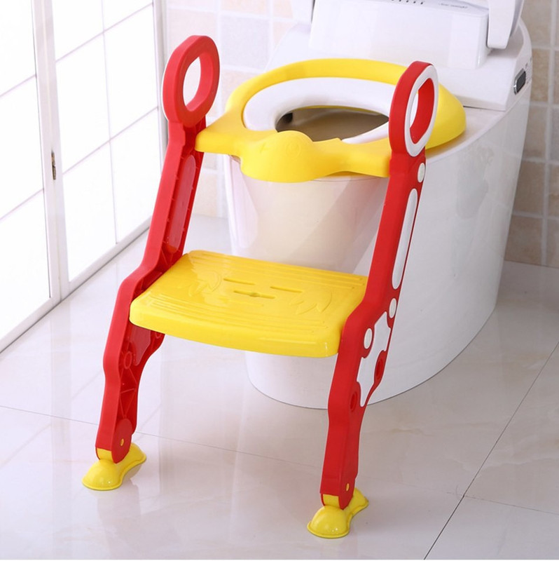 JUNIOR JOE Non-Slip Foldable Baby Toddler Toilet Training Seat Chair With Soft Cushion For Kids Potty Seat(Yellow)