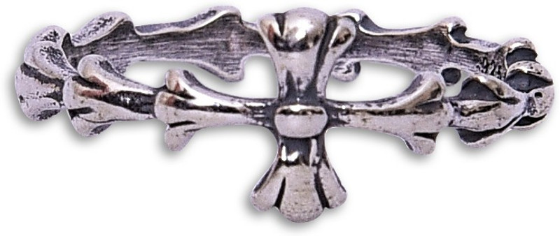 breeze handicrafts Breeze 925 Sterling Silver Wave band with Cross Ring Sterling Silver Ring
