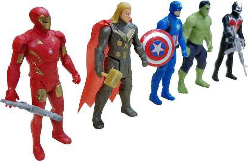 poksi avengers 4 age of ultron (pack of 5 avengers)(Multicolor)