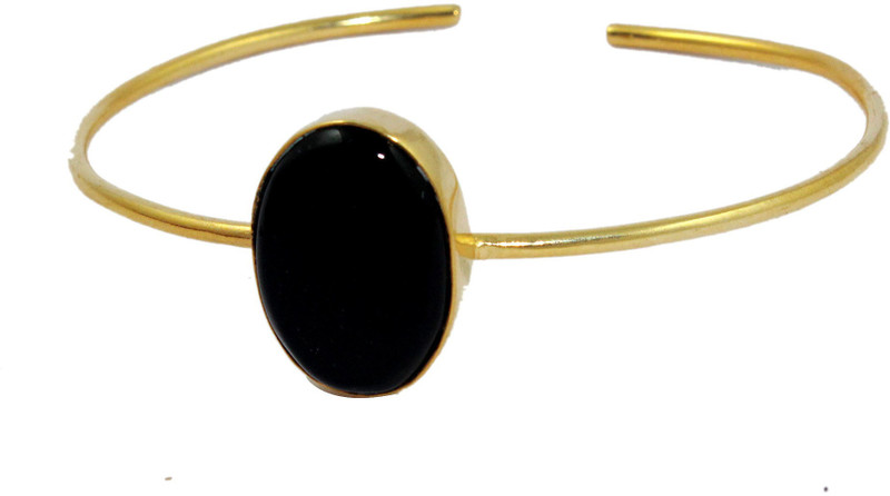 khnfashion Brass Onyx Gold-plated Charm Bracelet