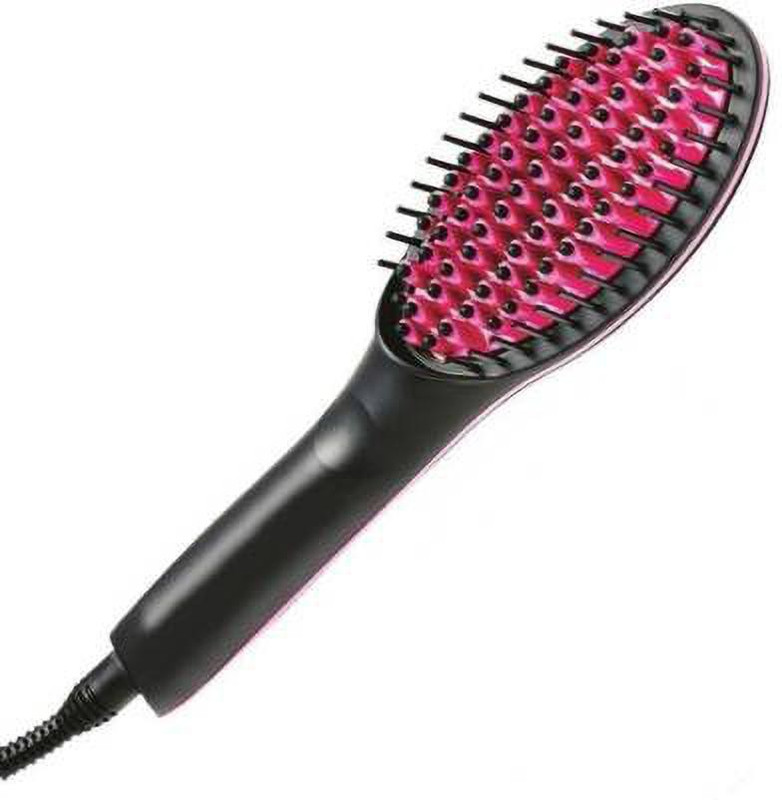 skinplus Comb Brush Ceramic coated with LCD Screen Flat Hair Straightener Brush(Black)