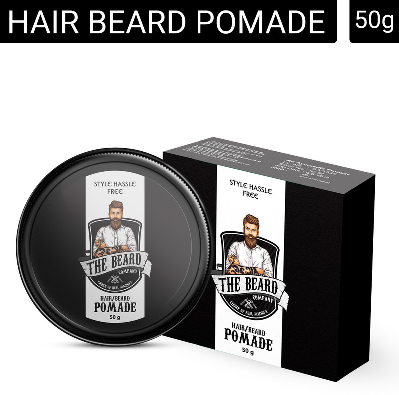 THE BEARD COMPANY POMADE FOR MEN-STYLE & FINISH YOUR HAIR-FIRM STRONG HOLD & HIGH SHINE FOR MEN'S STYLING Hair Cream(50 g)