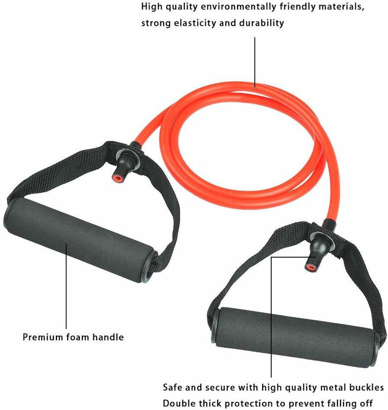 keycraze Toning Tube Resistance Band – RED (15-20 lbs) for Exercise Home Workout Resistance Tube(Orange)