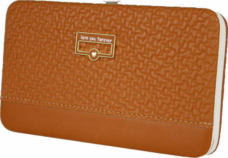 feather cruz Women Orange Canvas Card Holder(4 Card Slots)