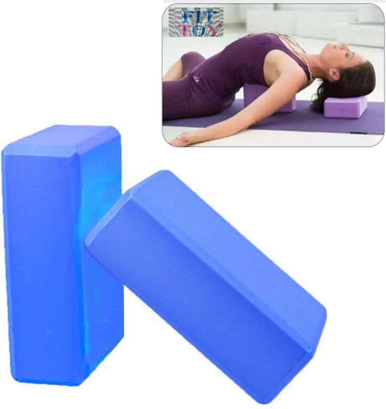 FIT TOY FIT TOY 2 in 1 Yoga Brick Foam Block to Support and Deepen Poses Set Yoga Blocks Yoga Blocks(Multicolor Pack of 2)