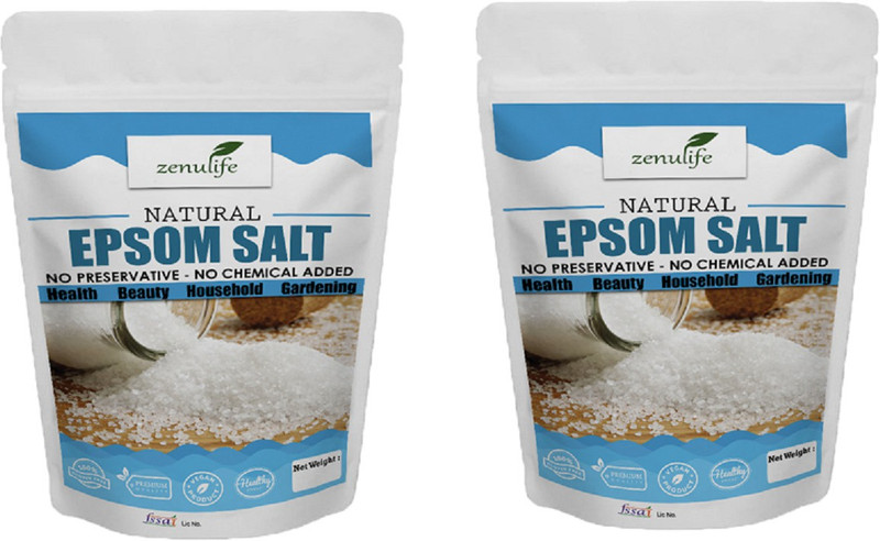 zenulife 100% Pure Epsom salt , 800g (Pack of 2)(800 g)