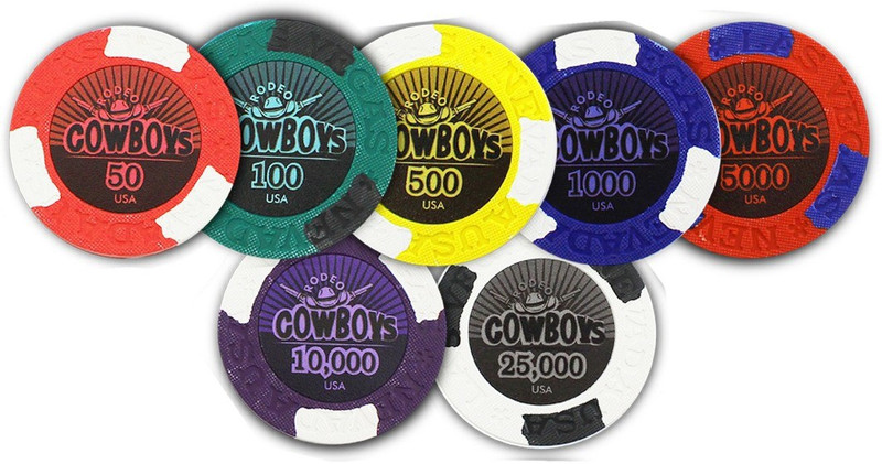 Casinoite 500 Rodeo Cowboy's Clay Poker Chip Set Toy(Multicolor)