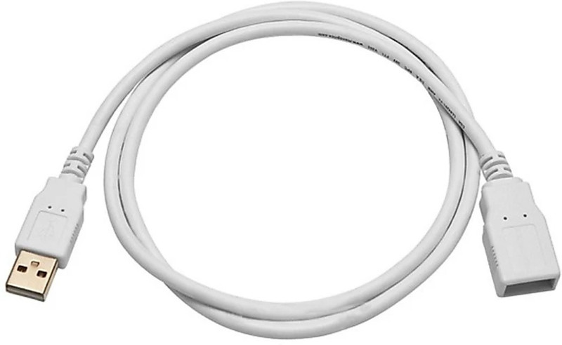 Sharp beak Reversible USB 2.0 2 A 1.5 m SBUSBMF3.0 Full Copper(Compatible with Male Female Extension Cable, White, One Cable)
