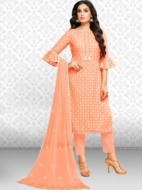 Divastri Cotton Printed, Embroidered Salwar Suit Material(Unstitched)