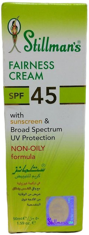STILLMAN'S FAIRNESS CREAM SPF 45 WITH SUNSCREEN & BROAD SPECTRUM UV PROTECTION NON OILY FORMULA(50 ml)