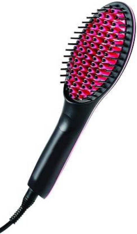 skinplus Digital LCD fast Hair Straightener Brush Comb Hair Straightener Brush(White)