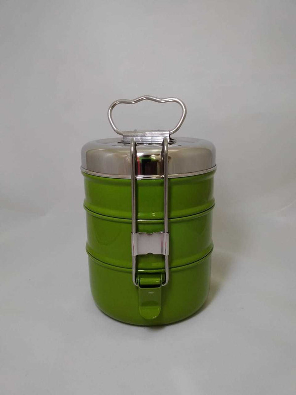 lykke 3 tier stainless steel lunch box 1800ML GreenEnamel Coated 3 Containers Lunch Box(1800 ml)