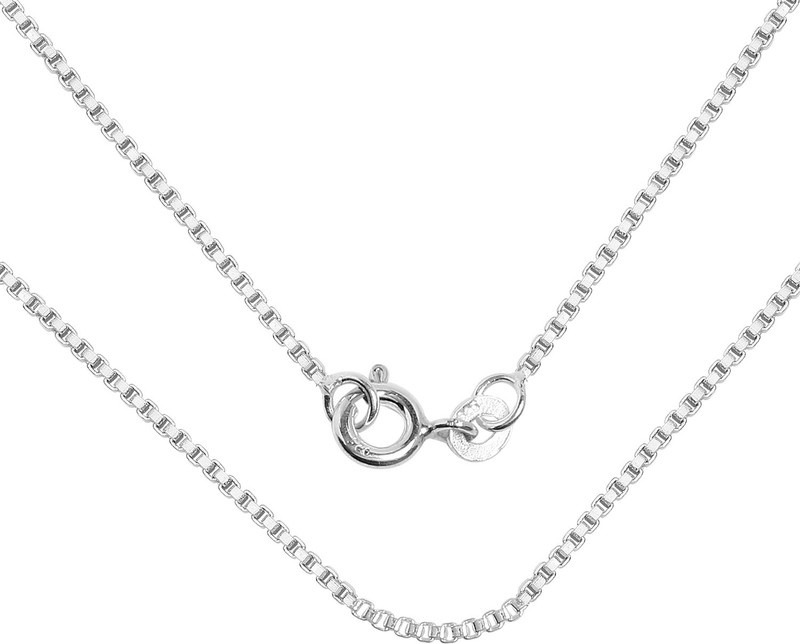 mystigo Fine Quality Silver Box Chains Pure 925 Sterling Silver Designer & Elegant Italian Box Silver Chain For Girls / Women / Boys / Men (1 Piece - Silver Chain)- RSNSC004BXC Brass Necklace