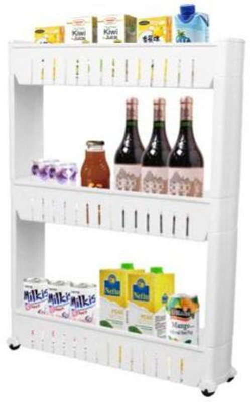 heet Plastic Wall Shelf(Number of Shelves - 3, White)
