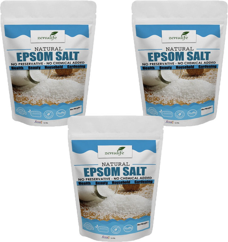 zenulife Pure Epsom Salt (Bathing,Relaxation,Pain Relief, Therapeutic Spa Treatment) 400g (Pack of 3)(400 g)