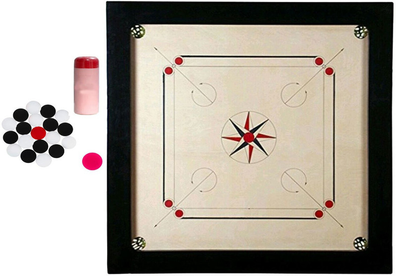 KCRT Carrom Board 20 inch With Power coin 4mm,sticker, Pouder Board Game Carrom Board Game