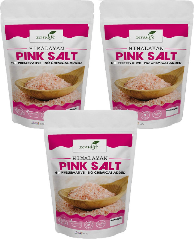 zenulife Himalayan Pink Rock Salt Powder 400g (Pack of 3) Himalayan Pink Salt(400 g, Pack of 3)
