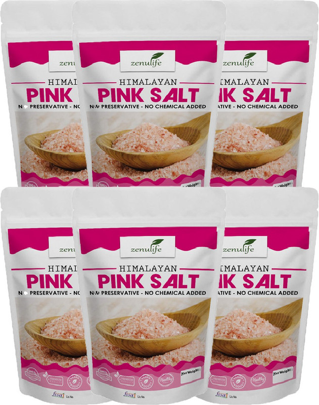zenulife Himalayan Pink Rock Salt Powder 250g (Pack of 6) Himalayan Pink Salt(250 g, Pack of 6)