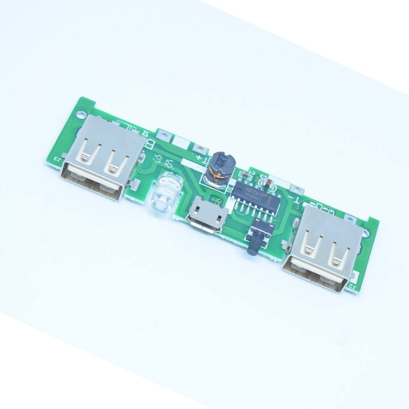 india iot shop 5V 1A 2A Power Bank Charging Module Circuit Board DC-DC Step Up Boost Power Supply Module 2A Dual USB Electronic Components Electronic Hobby Kit
