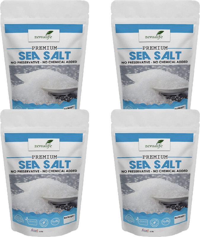 zenulife Organic Natural Sea Salt 500g Pack of 4 Sea Salt(500 g, Pack of 4)