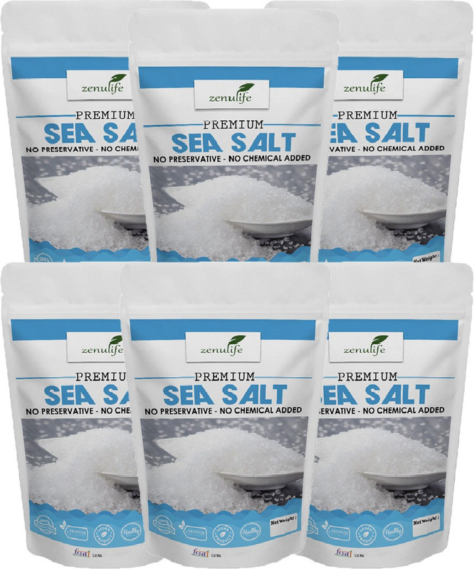 zenulife Organic Natural Sea Salt 200g (Pack of 6) Sea Salt(200 g, Pack of 6)