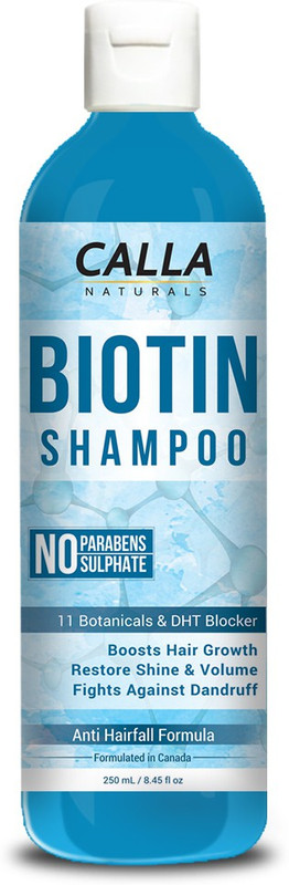calla naturals Biotin Shampoo Promotes Hair Growth- No Parabens & Sulphates - 250ml (Pack Of 1)(250 ml)