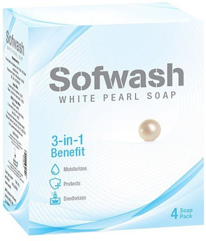 sofwash White Pearl Soap 3-in-1 Benefit Moisturizes , Protects , Deodorises(300 g)