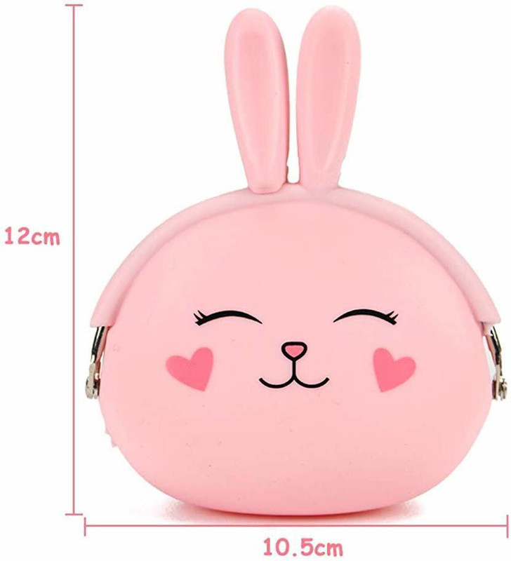 Maxxlite 2 Pcs Silicone Coin Purse for Girls Stylish Coin Pouch Bag, Cute Bunny Small Coin Purse