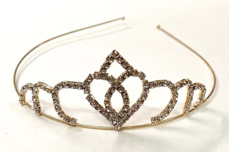 jain bandhu wedding tiara headband bridal princess queen crown crystal rhinestone party jewelry for women/girls head band(gold) Hair Band(Gold, Silver)