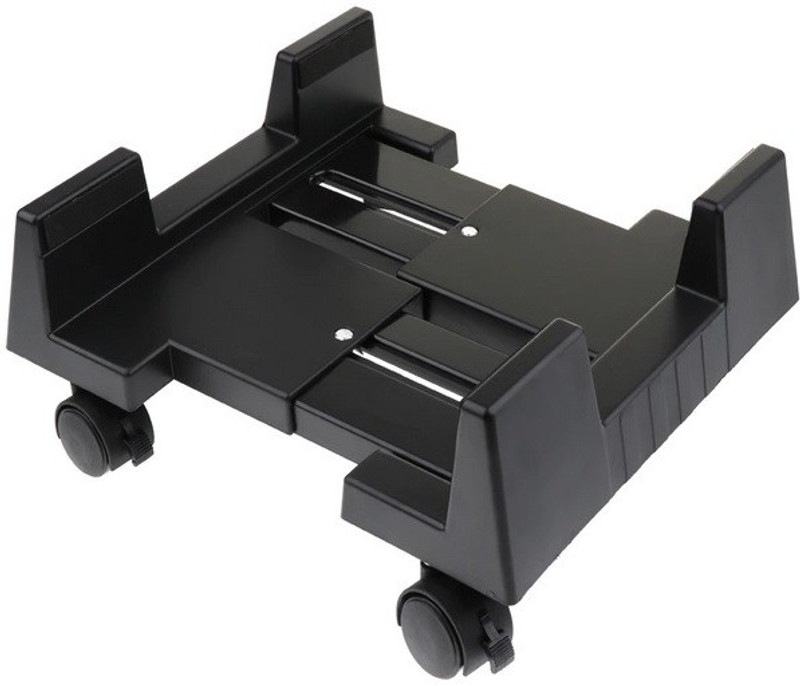 AlexVyan Germen Certiied Heavy Duty Black Computer CPU Stand CPU Trolley with Wheels1 CPU Holder(Plastic)