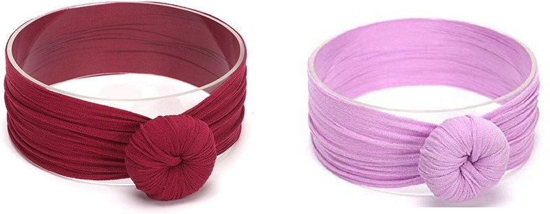 chekido Newborn Top Round Ball Soft Headband Solid Turban Nylon Headwrap Kids Girls Wide Elastic Hairband Head Band Head Band(Multicolor)