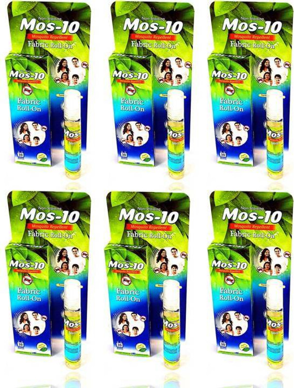 mos 10 MOSQUITO REPELLENT NON STAINING FABRIC ROLL-ON PACK(Pack of 6)