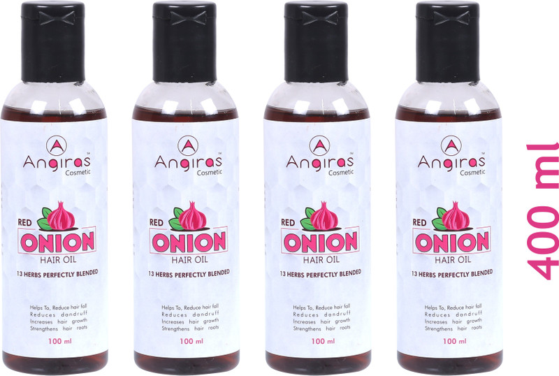 angiras Onion Oil for Hair Growth with 14 natural oils Pack of 4 Hair Oil(400 ml)