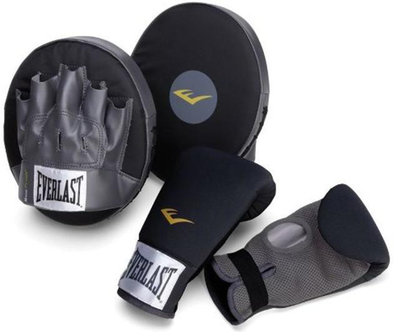 EVERLAST Training Boxing Straight Target Focus Pads with Synthetic Leather Glove Boxing Kit