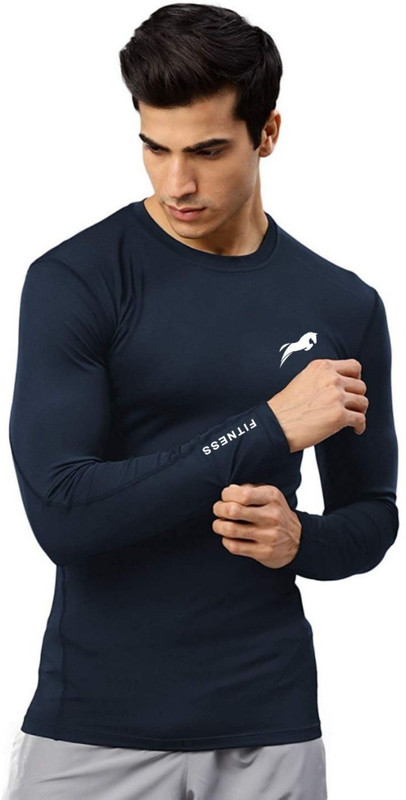 Just Rider Solid Men Round Neck Dark Blue T-Shirt Just Rider Solid Men Round Neck Dark Blue T-Shirt