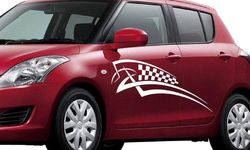 marvellous Sports Sticker for Sides(White)