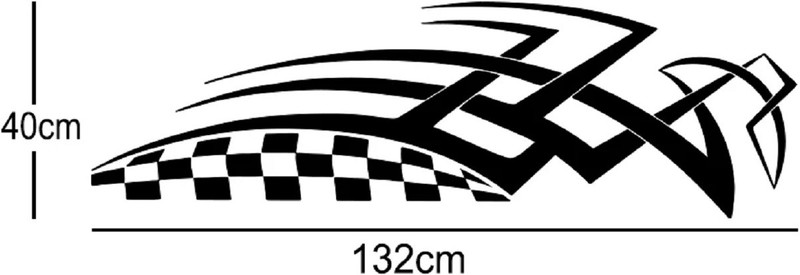 marvellous Sports Sticker for Sides(Black)