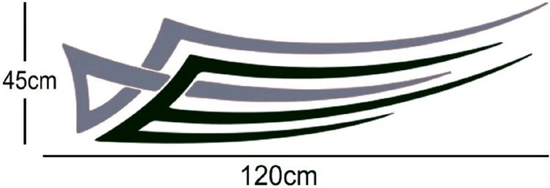 marvellous Sports Sticker for Sides(Black, Grey)