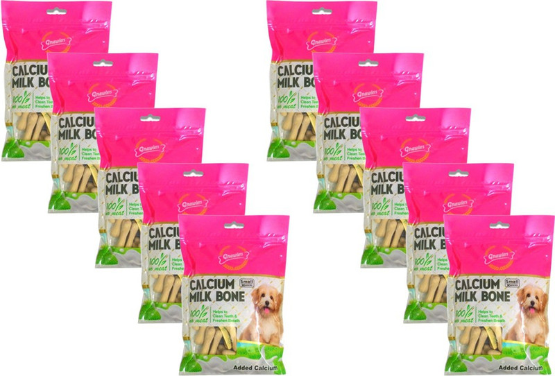 Gnawlers Gnawlers Calcium Milk Bones Dog Treats High Protein Chew 2700g Pack of 10 Milk Dog Chew(2700 g, Pack of 10)
