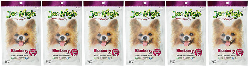jerhigh Blueberry and Chicken Meat Blueberry, Chicken Dog Treat(420 g, Pack of 6)