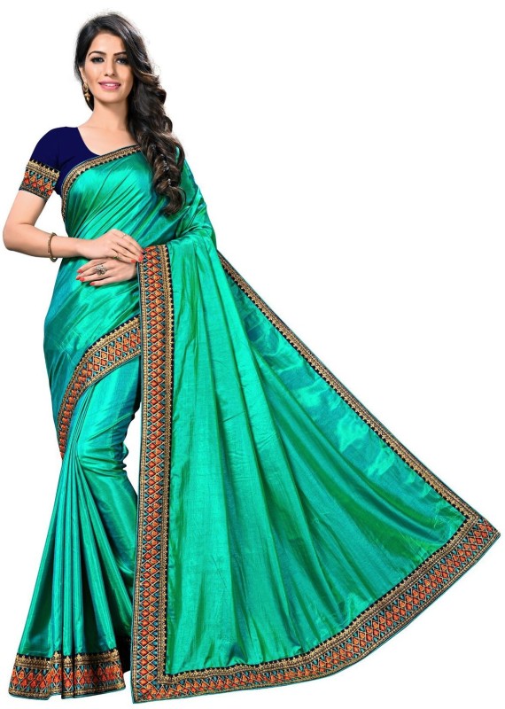 Kalavilla Embroidered Fashion Pure Silk Saree(Light Green)