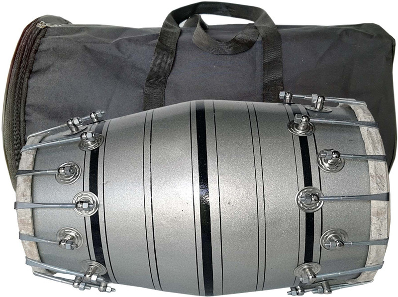 GT manufacturers Silver 36 With Free Bag Nut & Bolts Dholak(Silver)