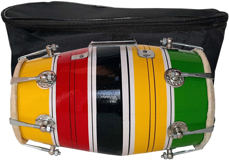 GT manufacturers Multi colour Dholak With Cover Nut & Bolts Dholak(Multicolor)