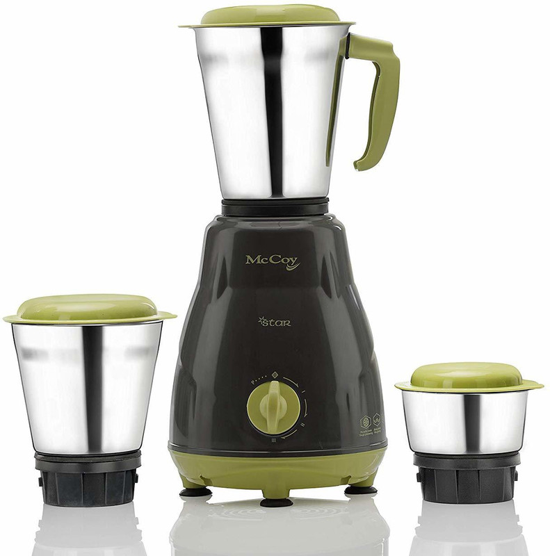 Mccoy Star 500 Mixer Grinder (3 Jars, Grey,Green) NoveltyCart